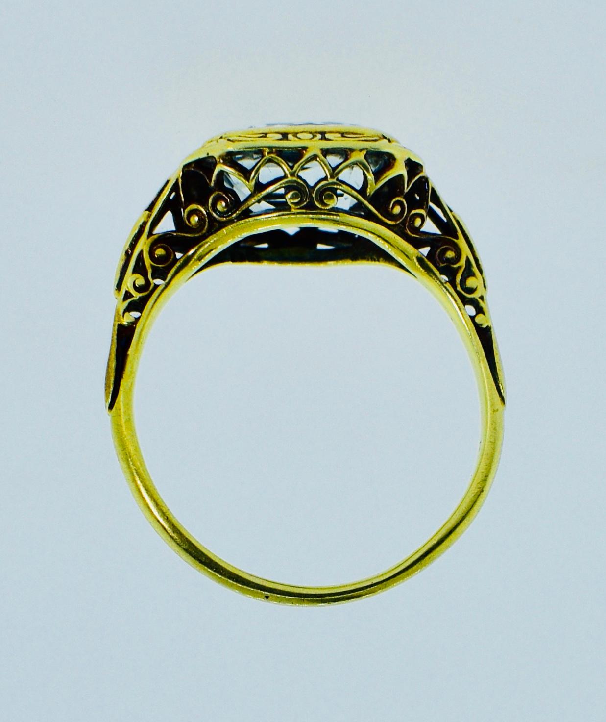 Antique 18 Karat Aquamarine Ring, circa 1900 2