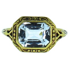 Antique 18 Karat Aquamarine Ring, circa 1900