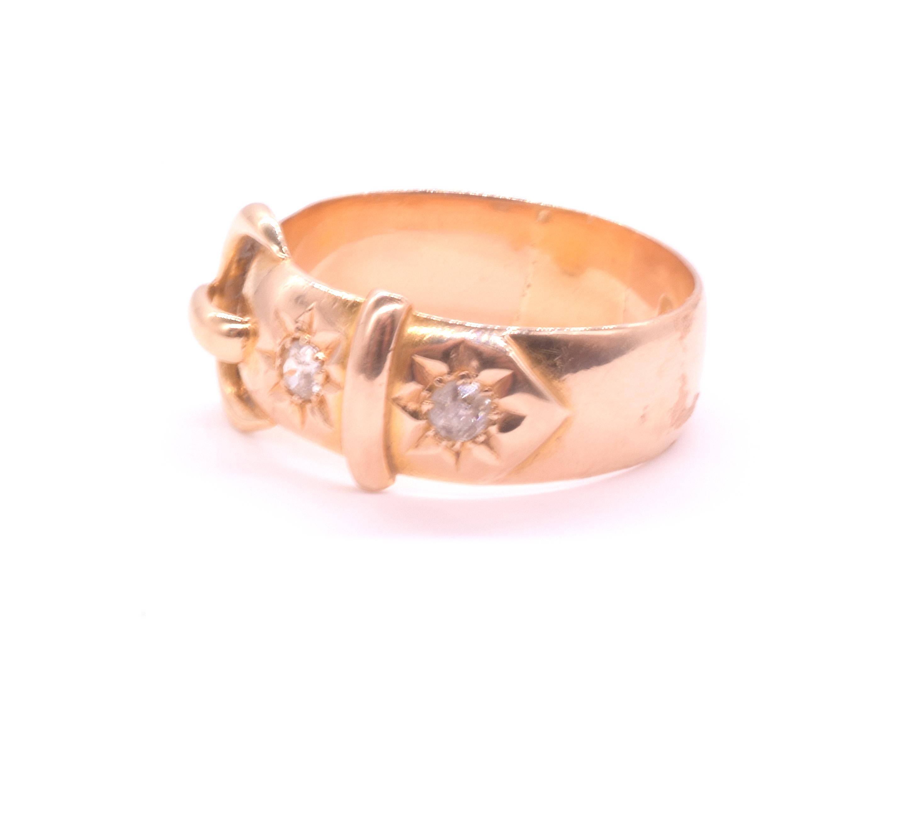 Bague ancienne à boucle en 18 carats poinçonnée 1915 Unisexe en vente