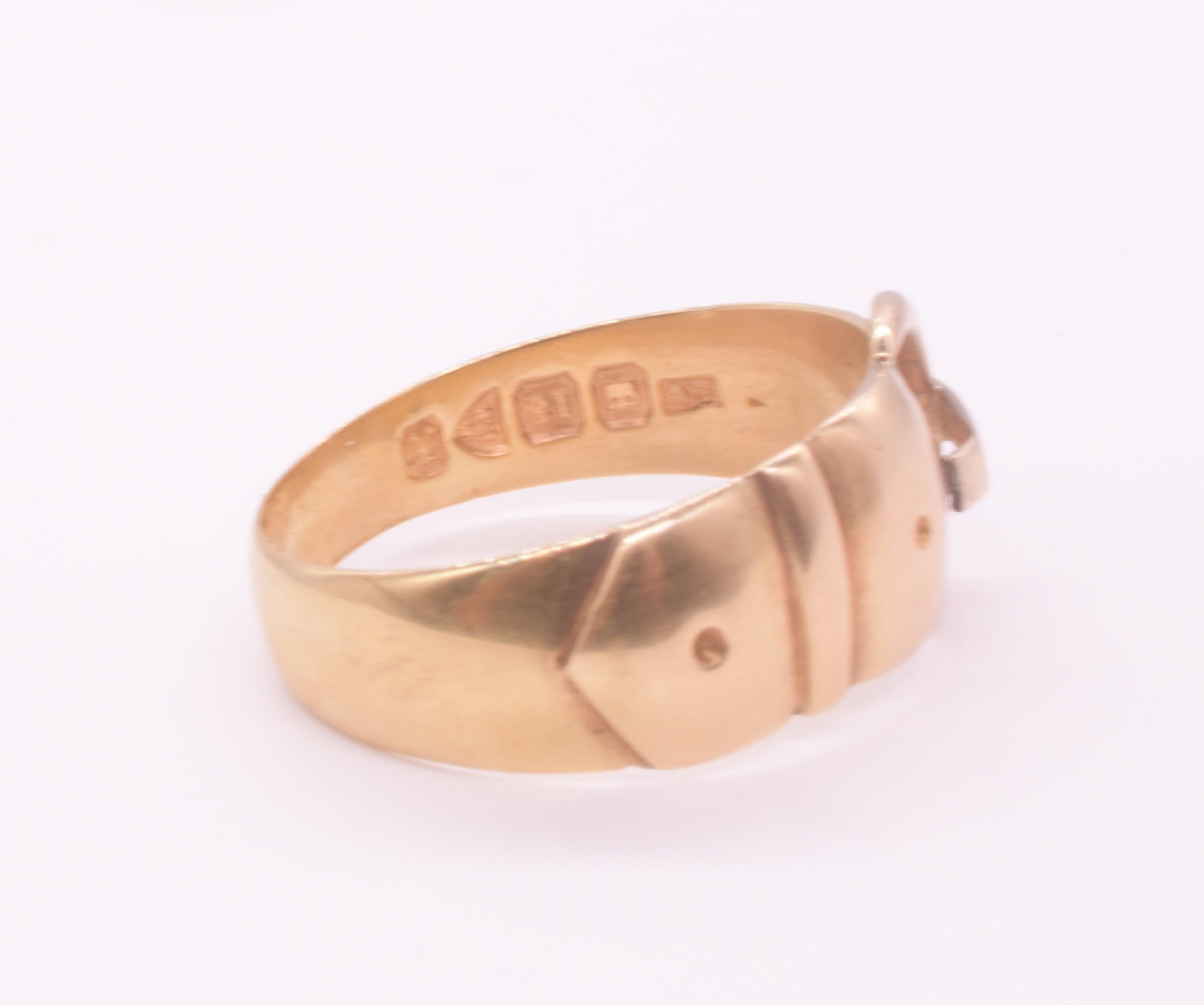 Bague ancienne à boucle en 18 carats poinçonnée pour 1910 Excellent état - En vente à Baltimore, MD