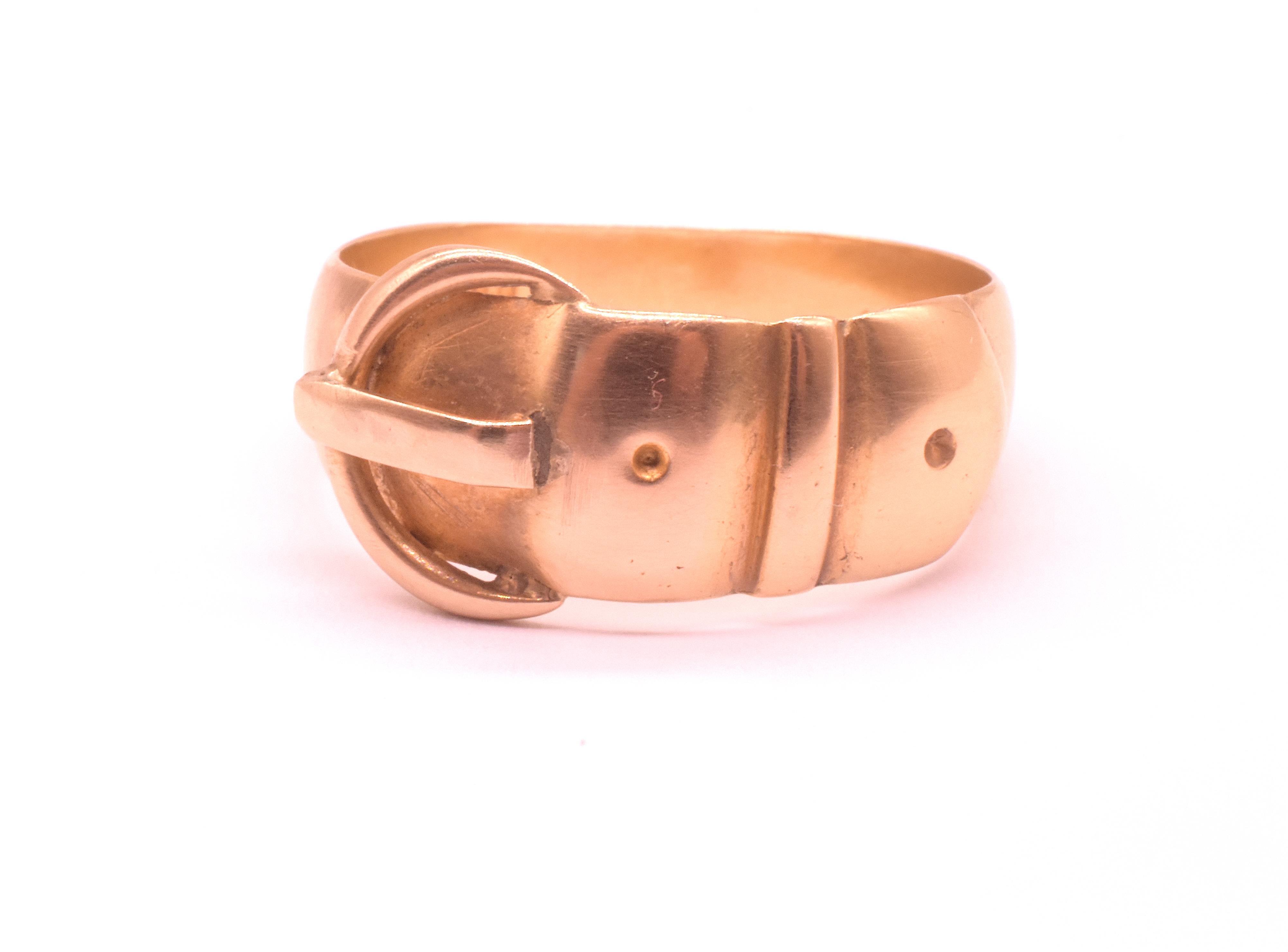 Bague ancienne à boucle en 18 carats poinçonnée pour 1910 en vente 1