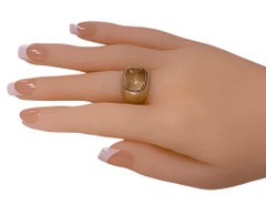 Antique 18k Carved Citrine Signet Ring, circa 1900