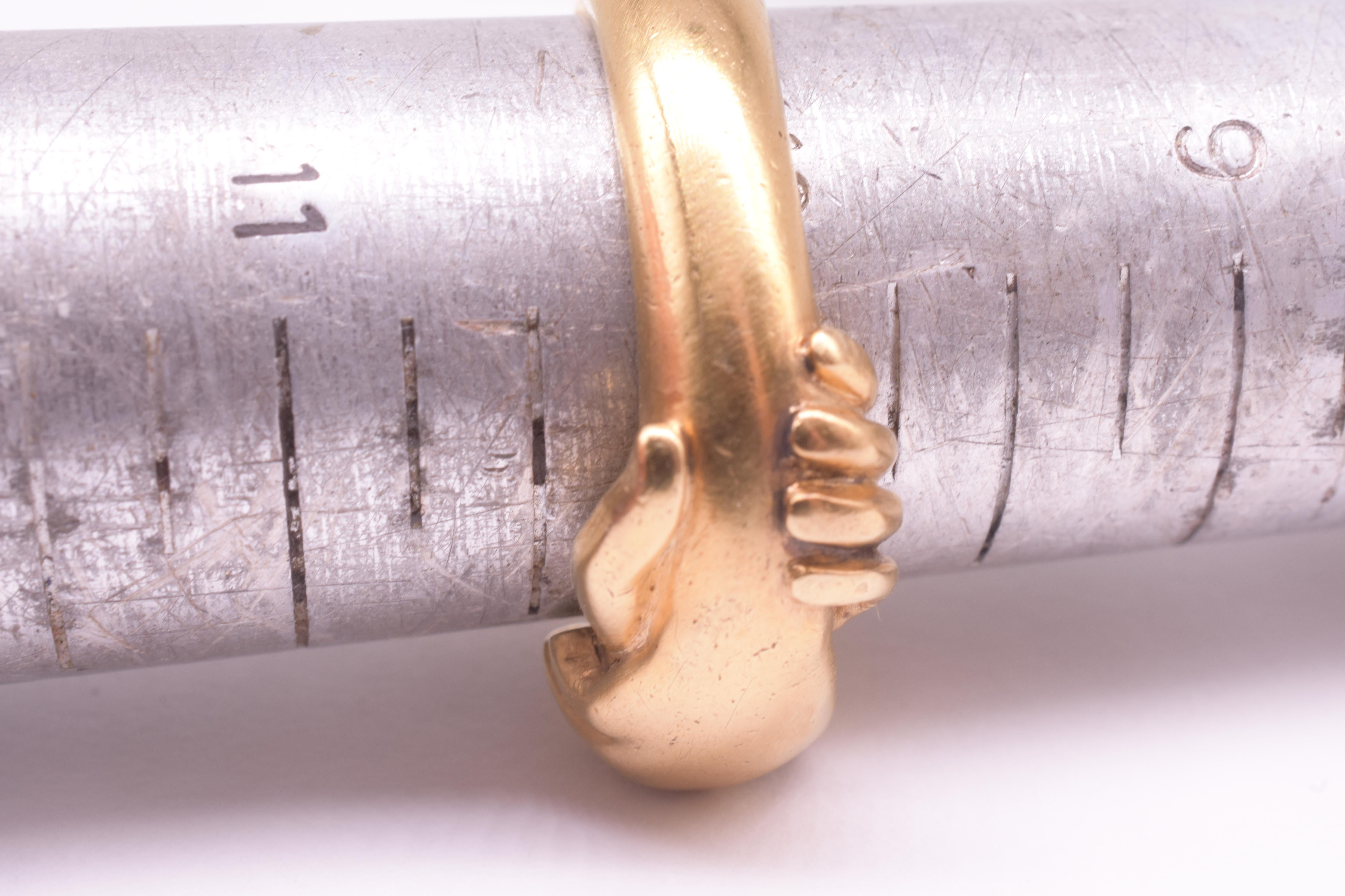 Georgian 18K Fede Friendship Ring with Clasped Hands Motif For Sale 12