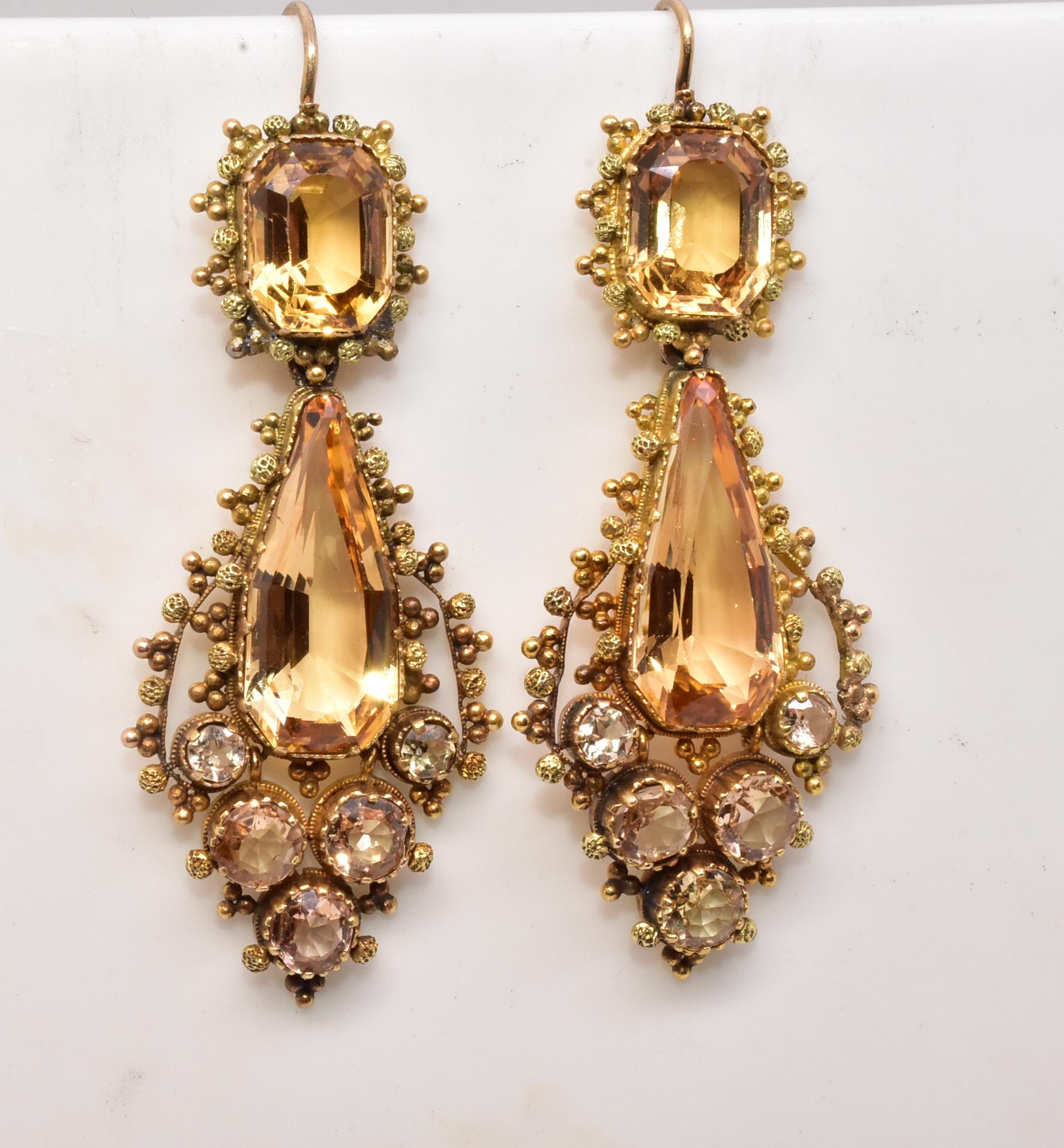 antique topaz earrings
