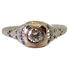 Antique 18K Gold 0.6 Ct Diamond Ring