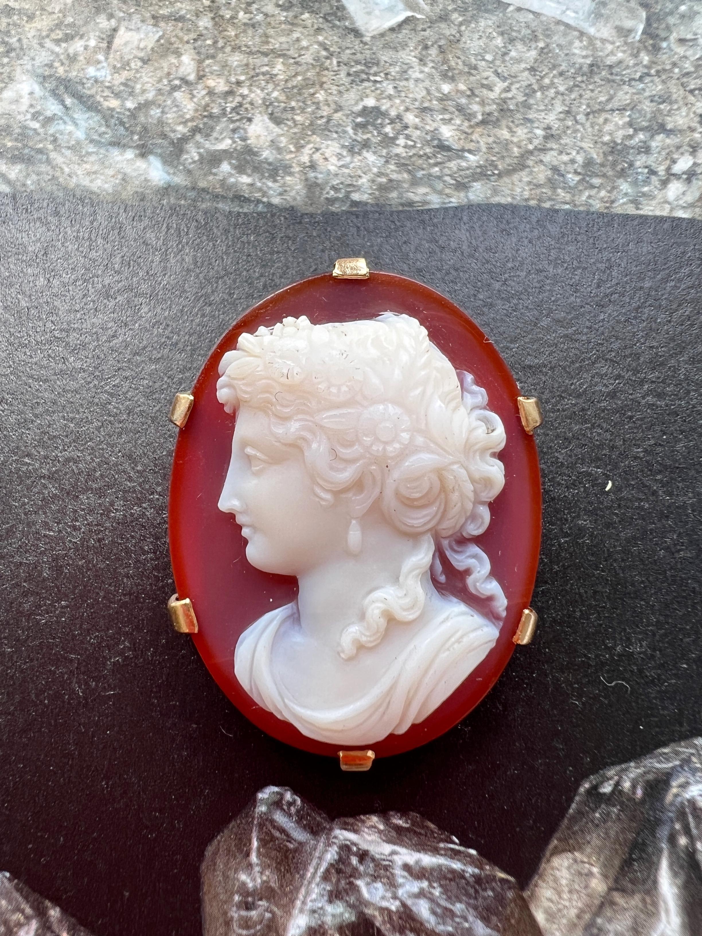 Cameos are works of miniature sculptural art. Their original purpose is lost in history but of the countless ancient examples of the sculptor’s and carver’s craft, none offers such a unique window through which to view the cultural past.

For sale a