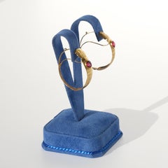 Antique 18K Gold and Paste Creole Earrings Made 1849