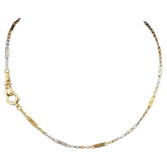 Used 18k gold and platinum Albert chain, watch chain, Art Deco 