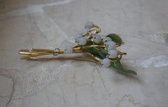 Antique Jade Lily Pin