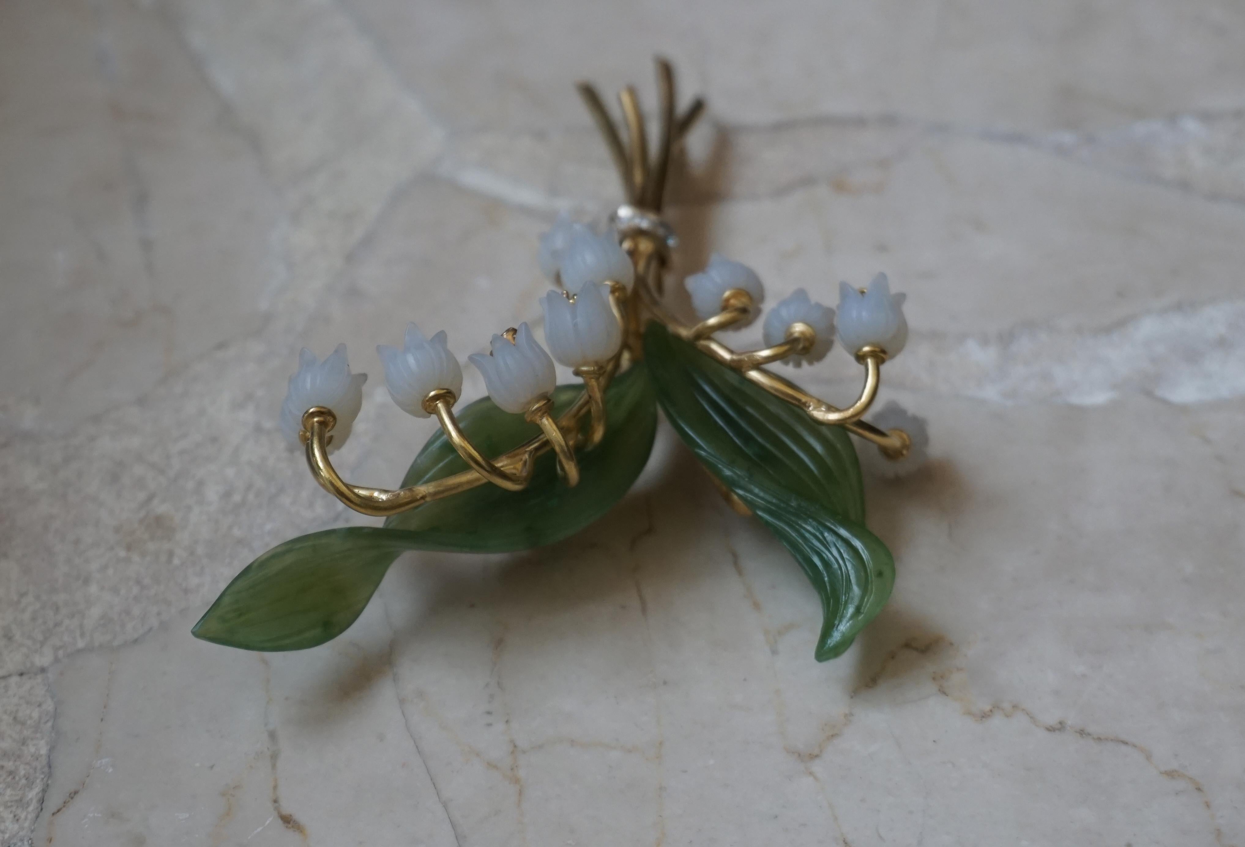 Taille ronde Épingle à lys en jade ancienne en vente