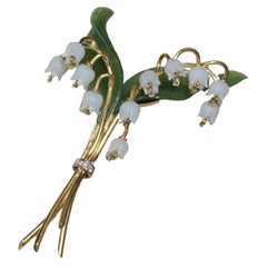 Antike Jade Lilie Pin