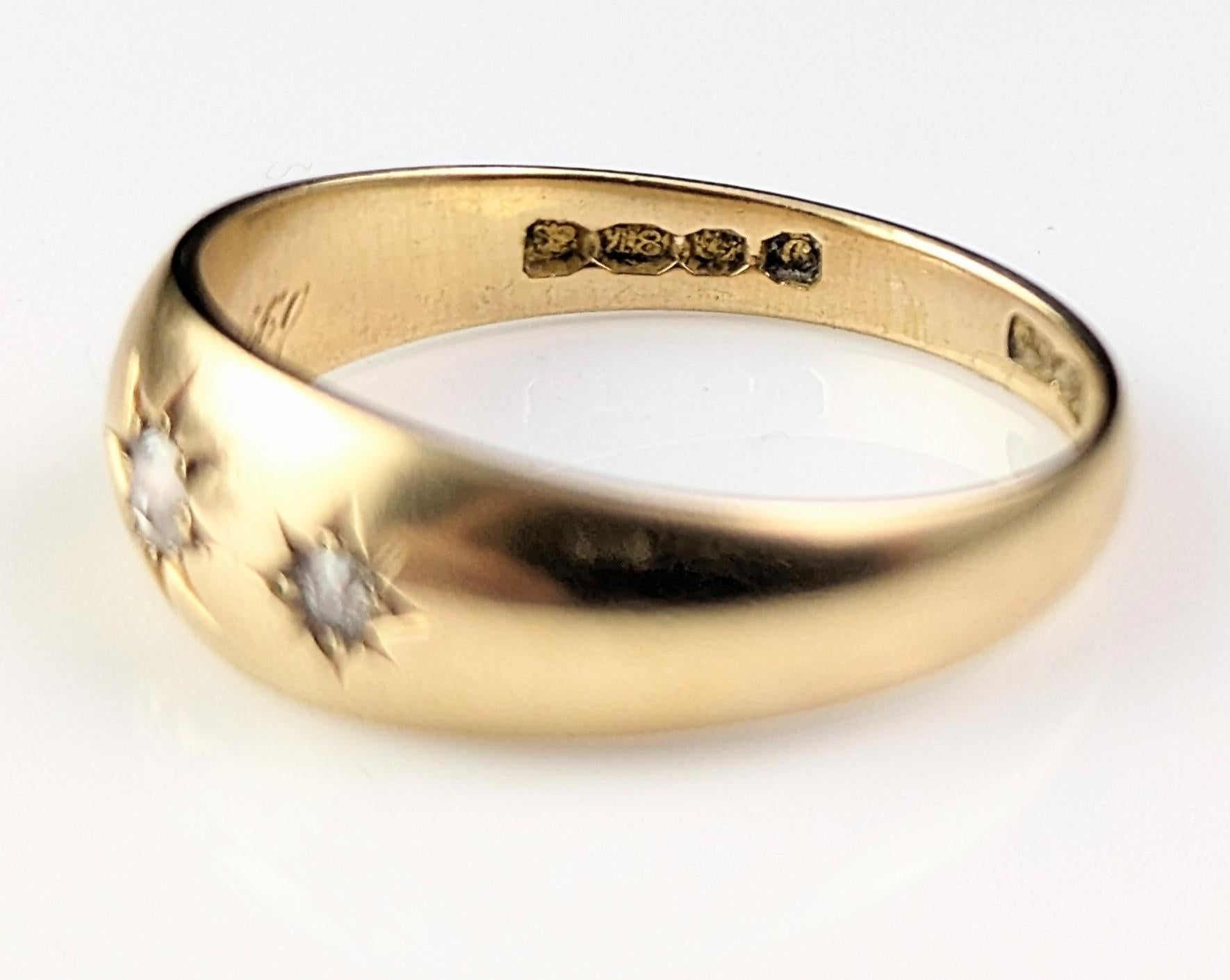 Antique 18k gold Diamond star set ring, celestial, Victorian  4