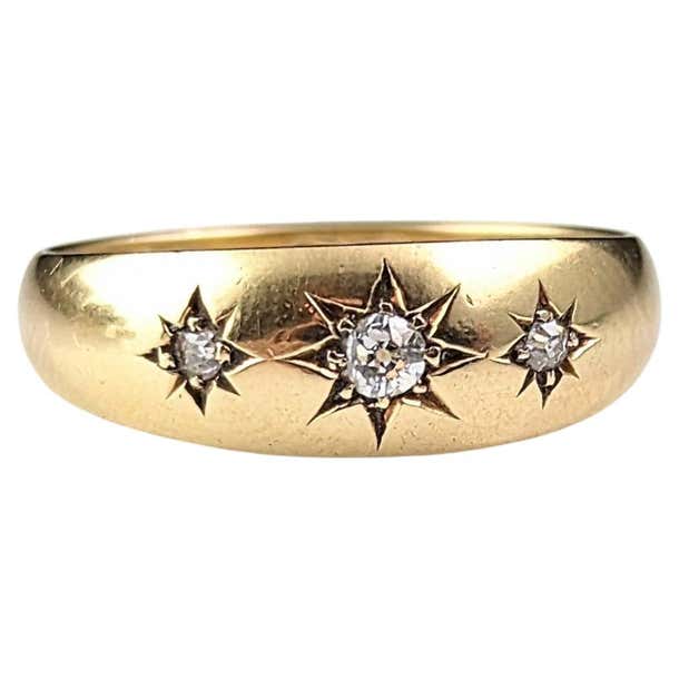 Bomb Star Rings Antique 18k gold Diamond star set ring, celestial, Victorian For Sale ...