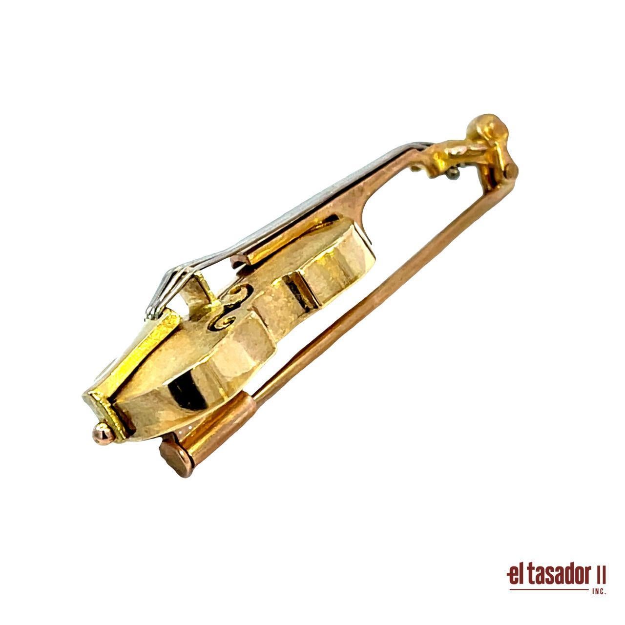 Spilla per chitarra in oro antico 18 carati - 6,8 g In condizioni ottime in vendita a Aventura, FL