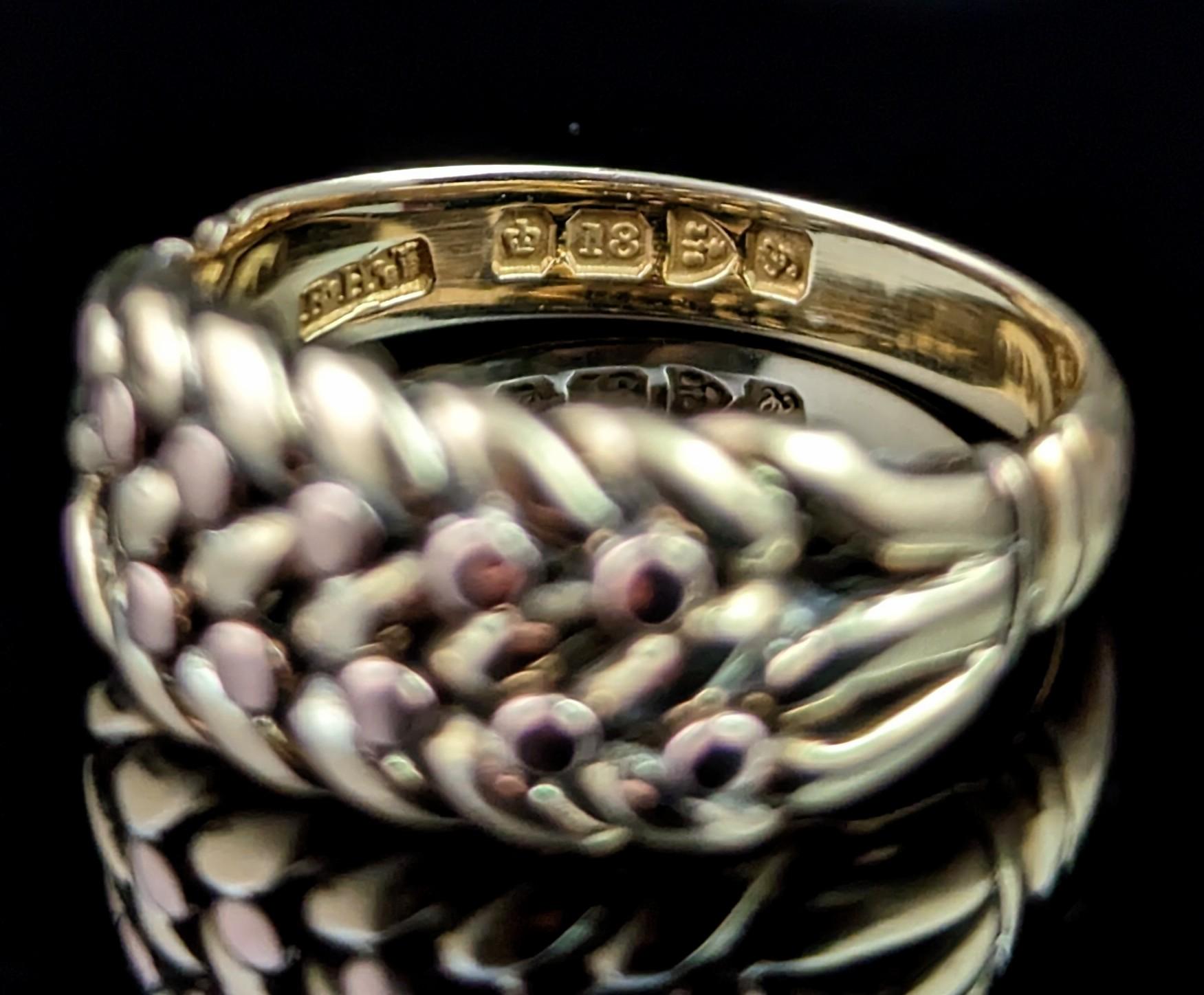 Antique 18k gold keeper ring, Edwardian, heavy  8
