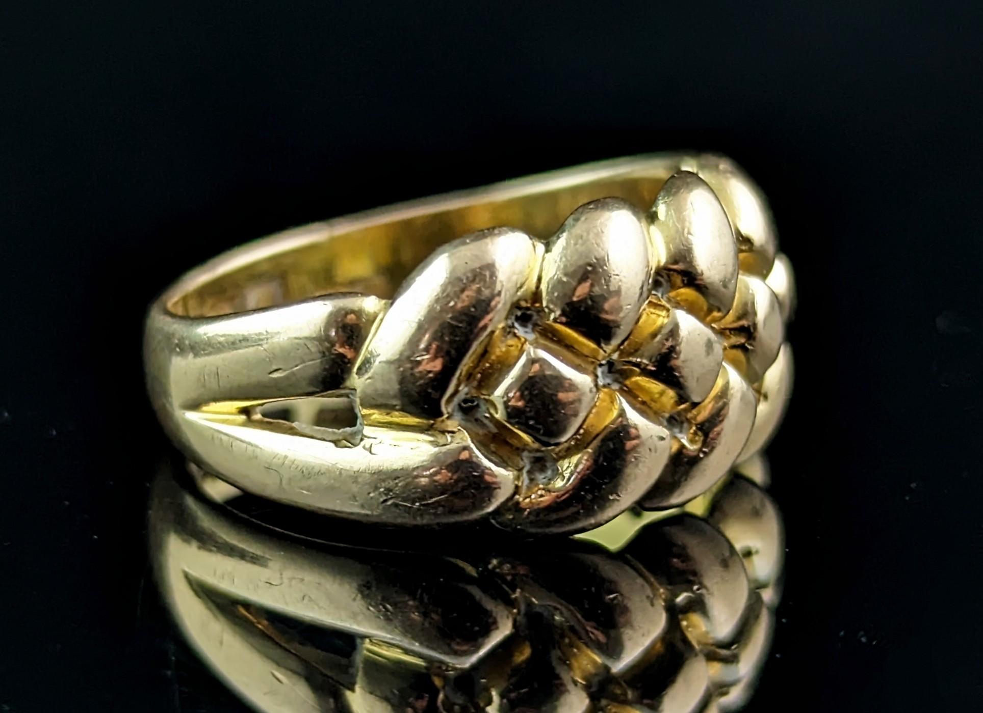 Antiker Keeper-Ring aus 18 Karat Gold, Knot-Ring, Edwardian  im Angebot 6