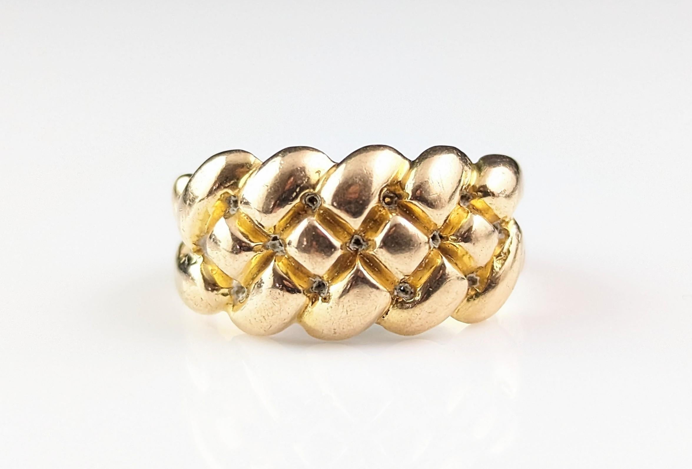 Antiker Keeper-Ring aus 18 Karat Gold, Knot-Ring, Edwardian  im Angebot 8
