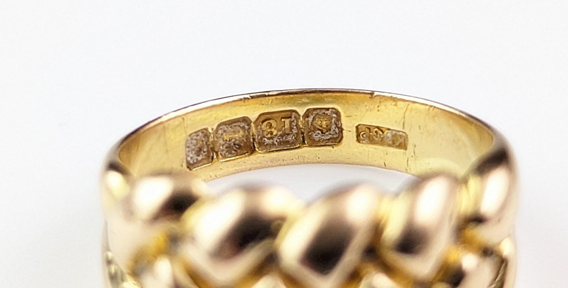 Antiker Keeper-Ring aus 18 Karat Gold, Knot-Ring, Edwardian  im Angebot 11