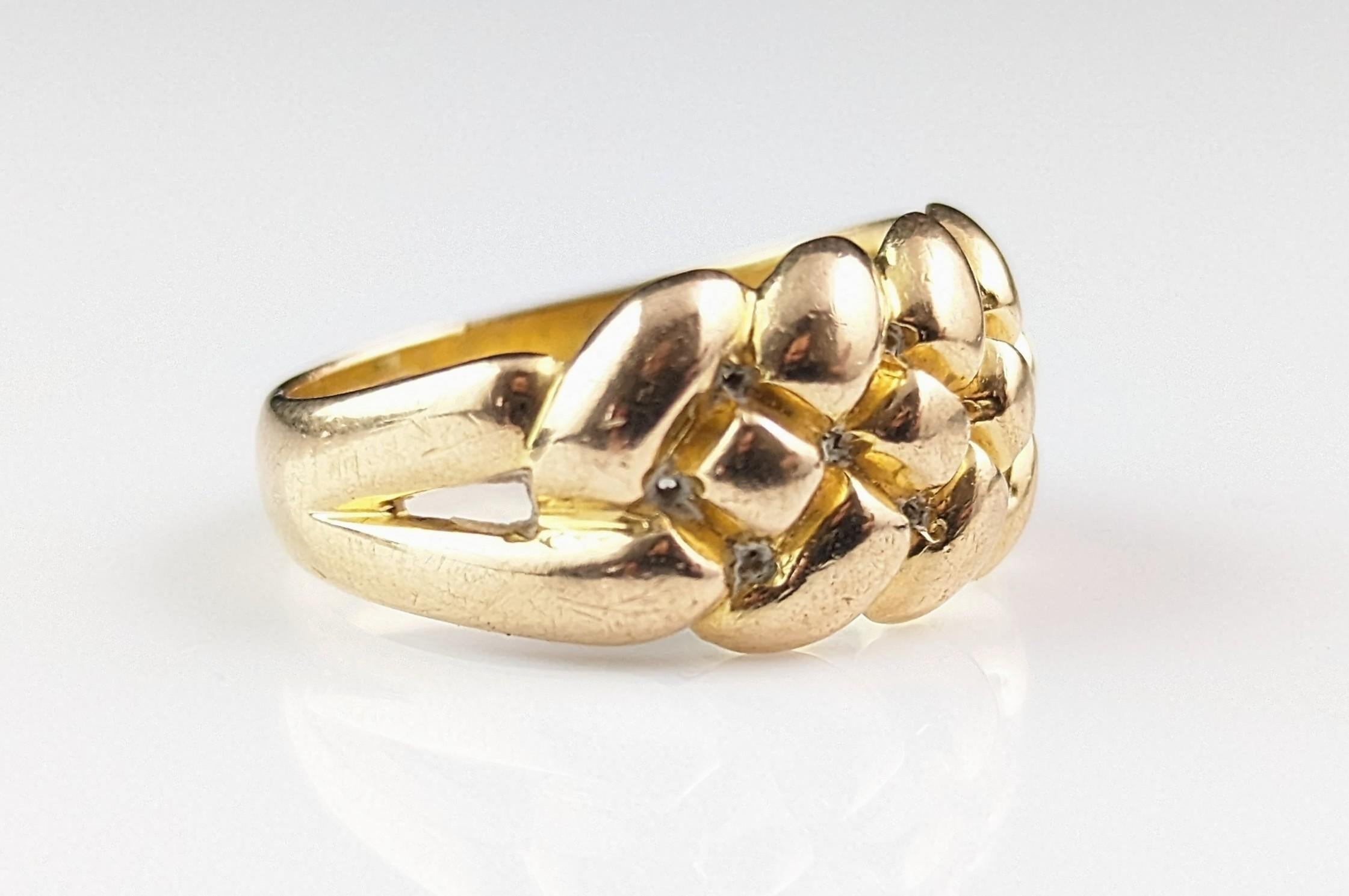 Antiker Keeper-Ring aus 18 Karat Gold, Knot-Ring, Edwardian  im Angebot 12
