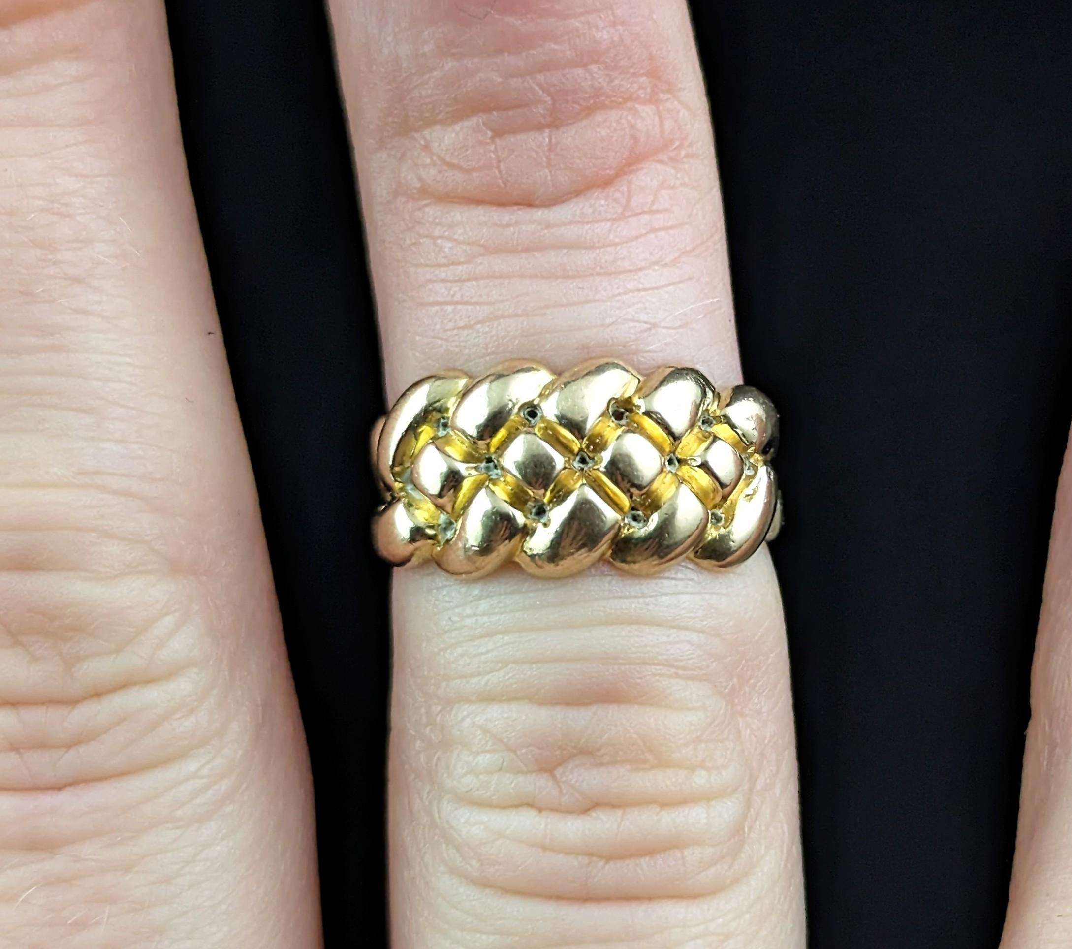 Antiker Keeper-Ring aus 18 Karat Gold, Knot-Ring, Edwardian  im Angebot 4