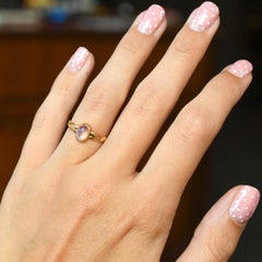 Antique 18k Gold Moonstone Solitaire Ring, Circa 1919