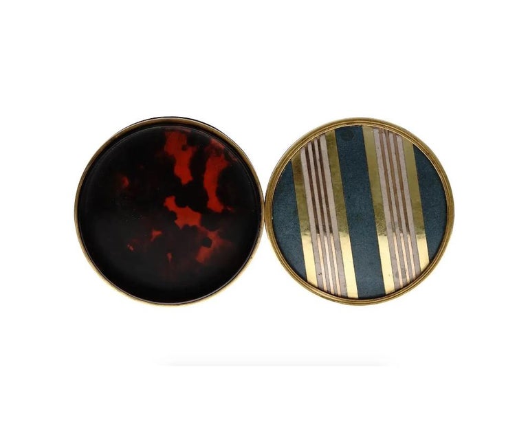 Antique 18K Gold Mounted Box With Inlaid Stones For Sale at 1stDibs