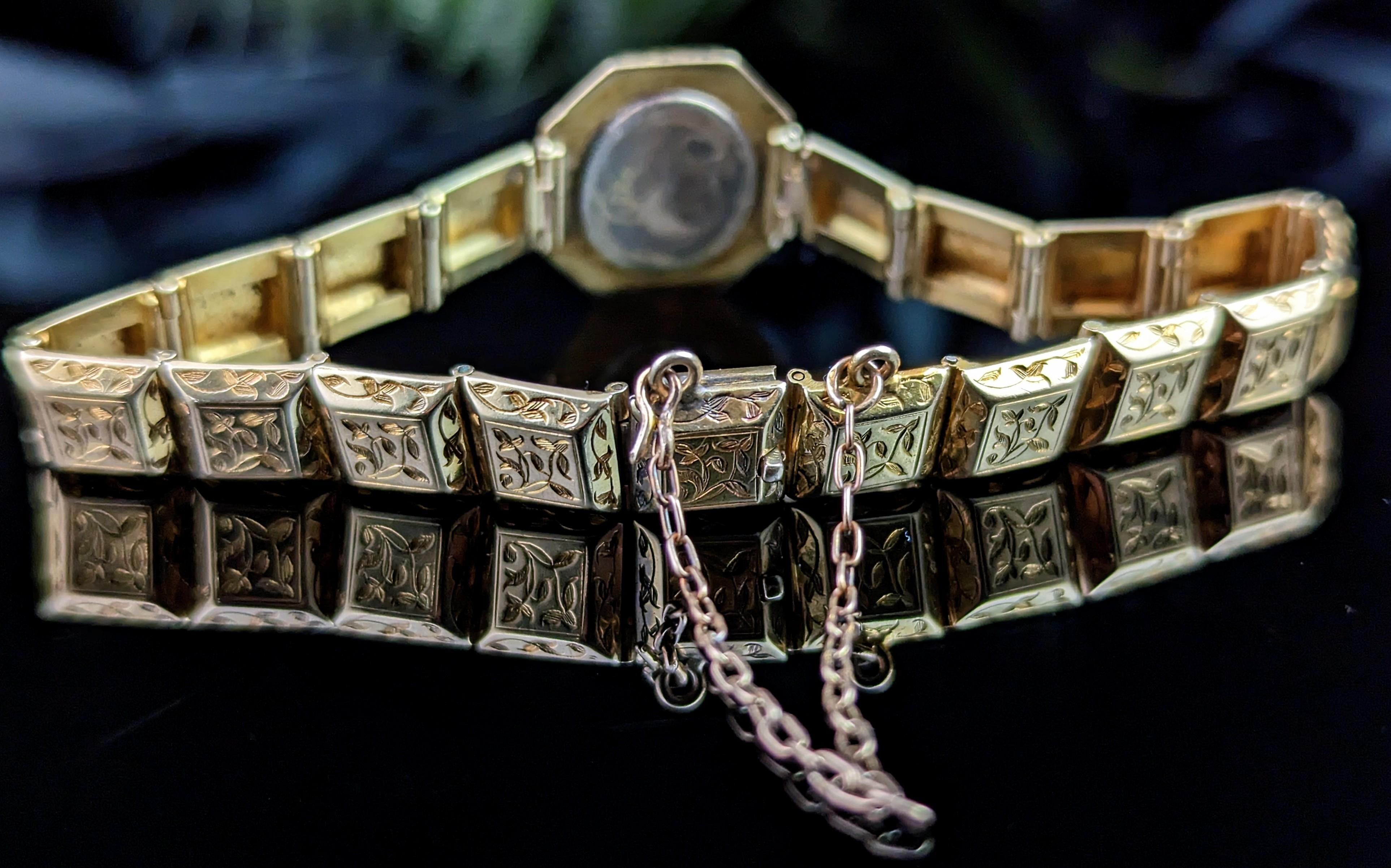 Antique 18k Gold Mourning Bracelet, Blue Enamel, Victorian For Sale 2