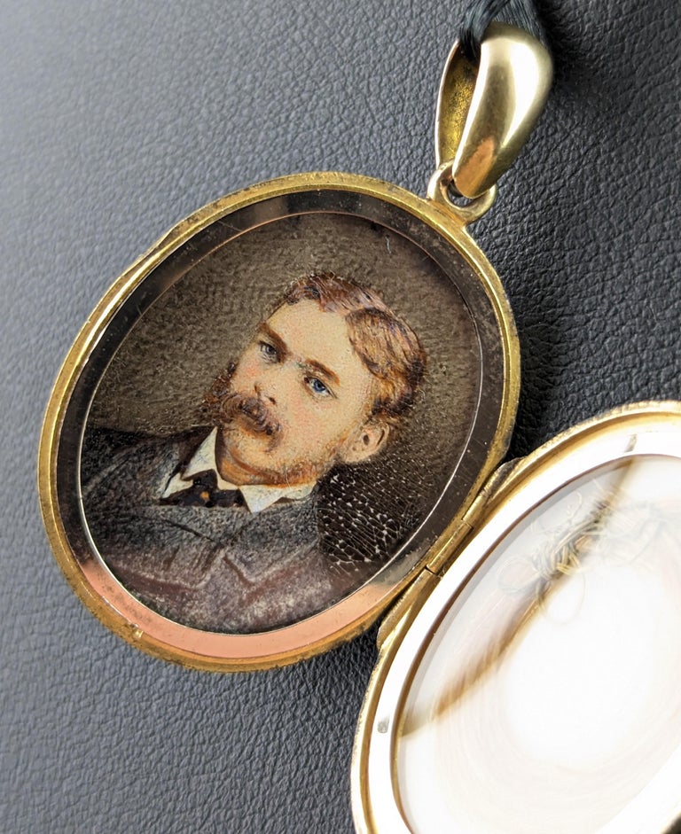 Collier De Deuil Ancien En Or 18k Avec Croix Et émail Noir - Circa 1809-1819