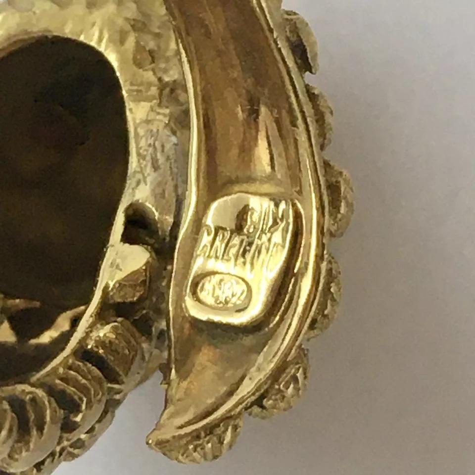 Antique 18K GOLD Possible Llias Lalaounis Ring 7.7 Gram Size 5 Adjustable Enamel For Sale 2