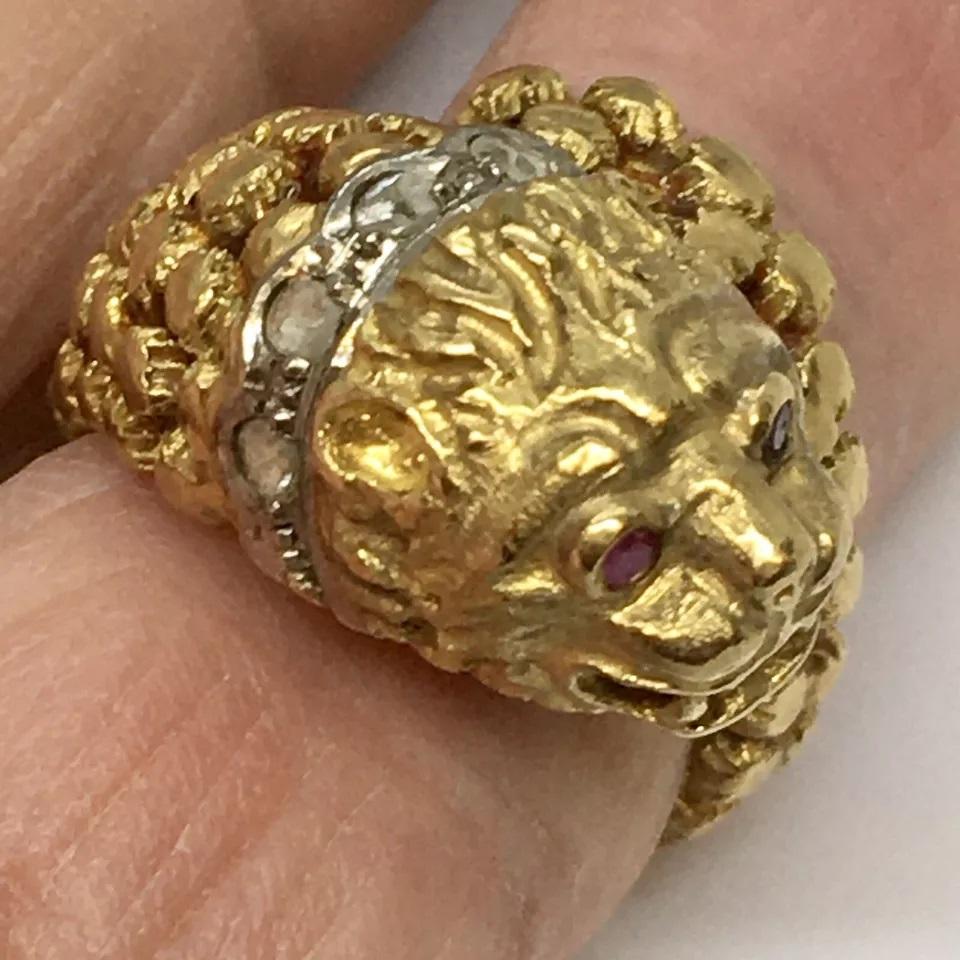 Antique 18K GOLD Possible Llias Lalaounis Ring 7.7 Gram Size 5 Adjustable Enamel For Sale 4
