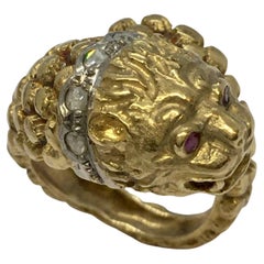 Antique 18K GOLD Possible Llias Lalaounis Ring 7.7 Gram Size 5 Adjustable Enamel