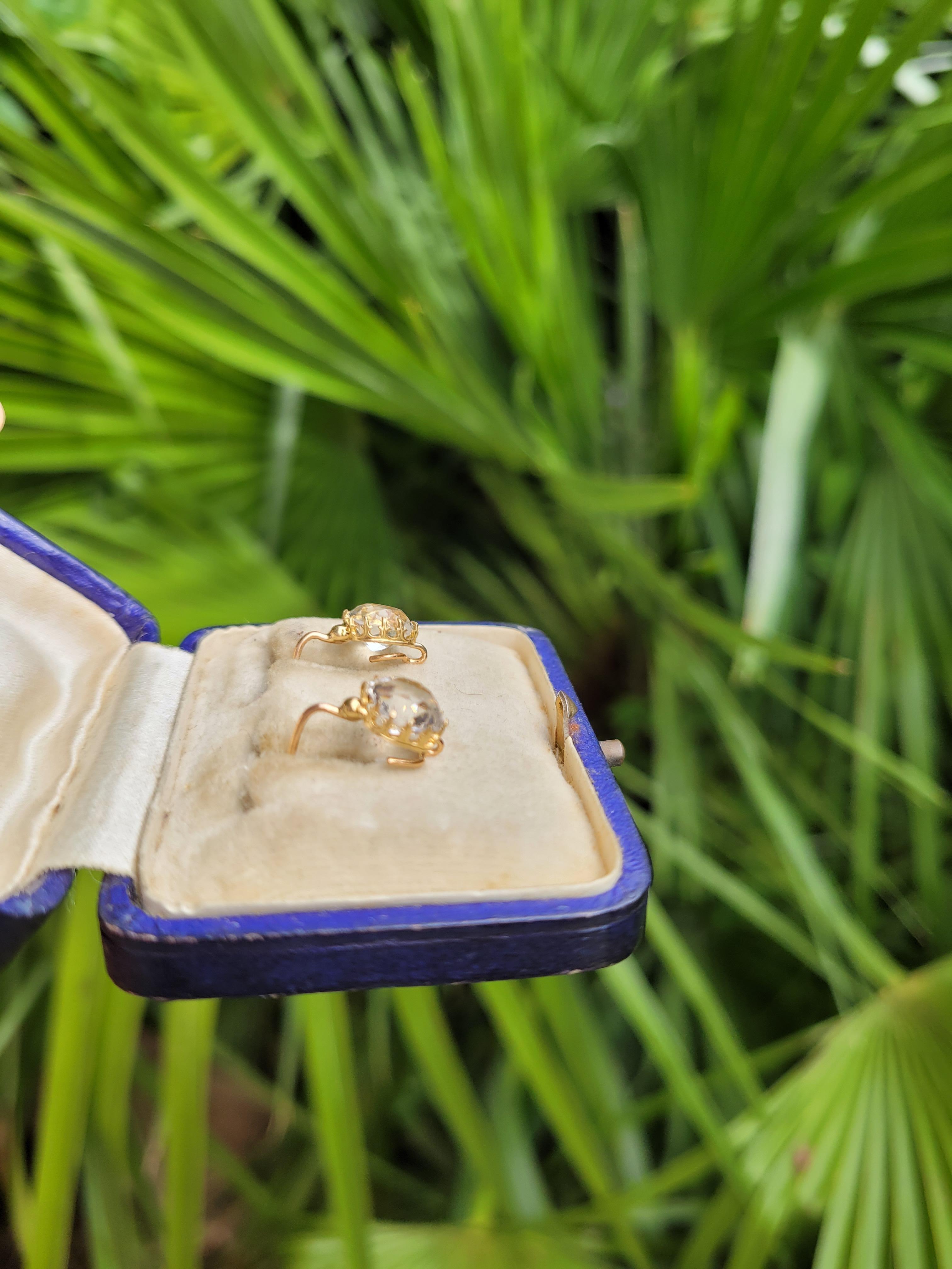 Antique 18K Gold Rock Crystal earrings For Sale 1