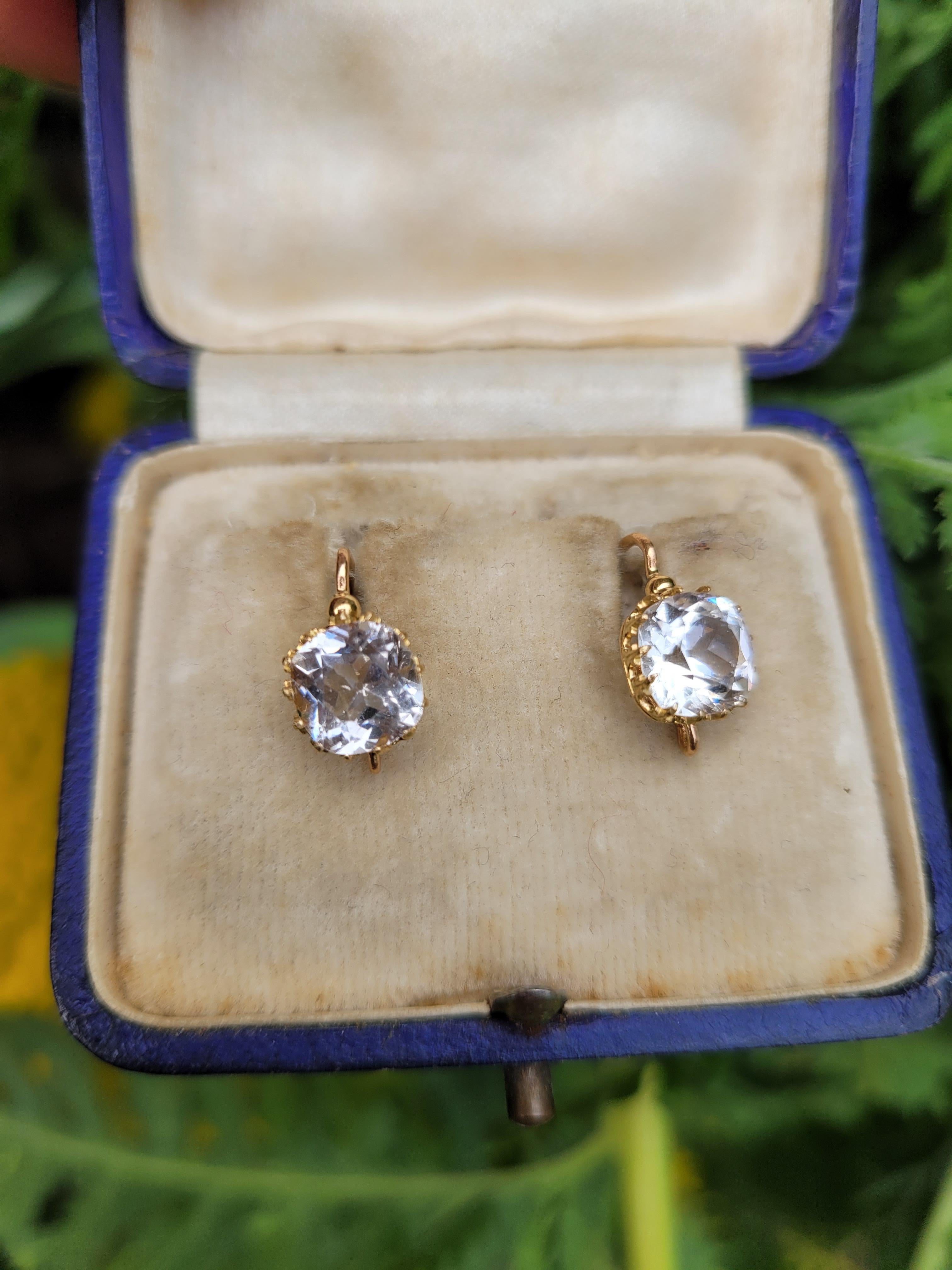 Antique 18K Gold Rock Crystal earrings For Sale 2