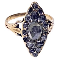 Antique 18k Gold Rose Cut Diamond Ring, circa 1890