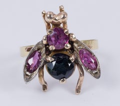 Antique 18 Karat Gold, Sapphire and Ruby Conversion Ring, Early 1900