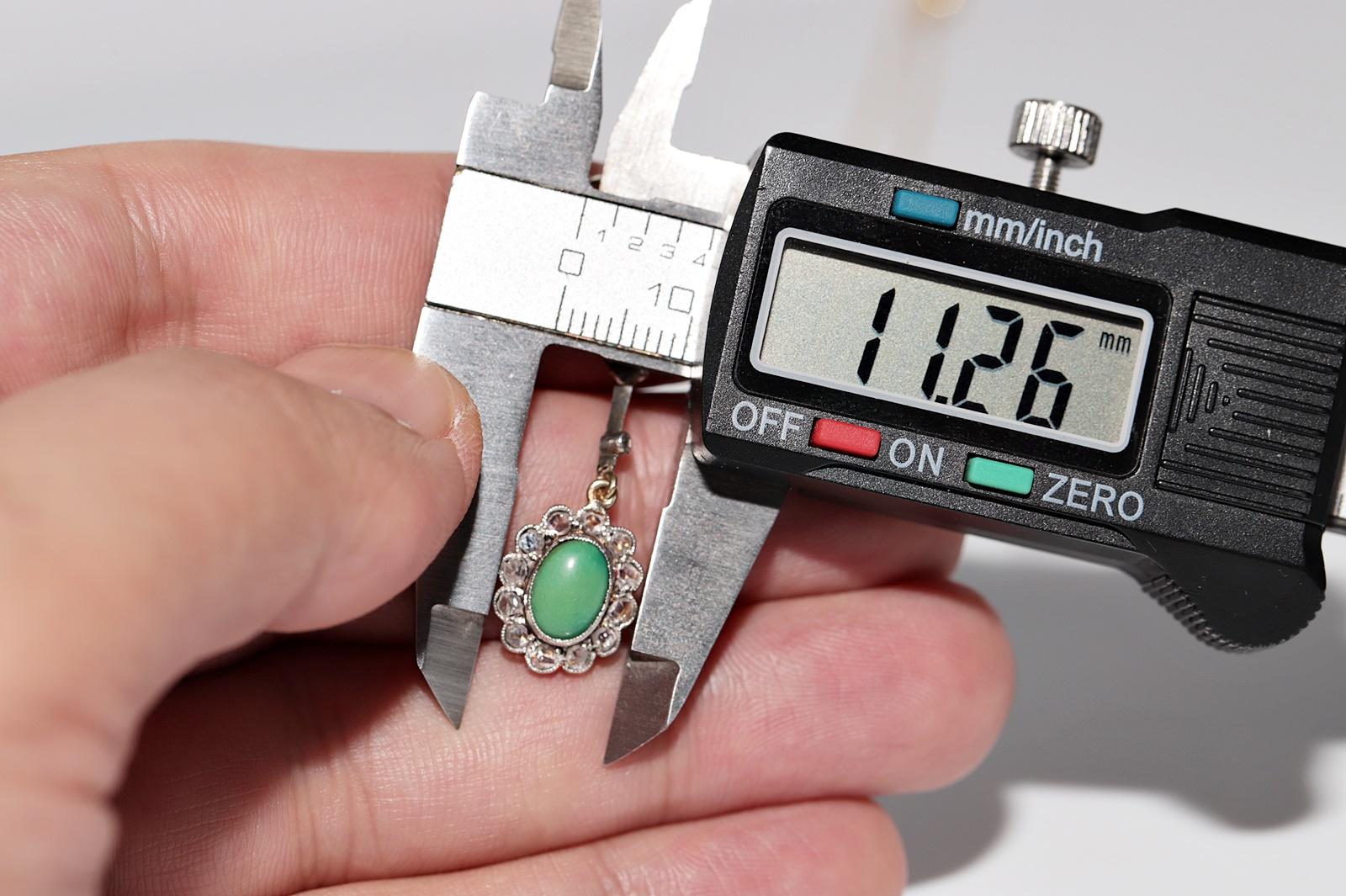 Collier ancien en or 18 carats avec diamants naturels taille rose et turquoise en vente 7