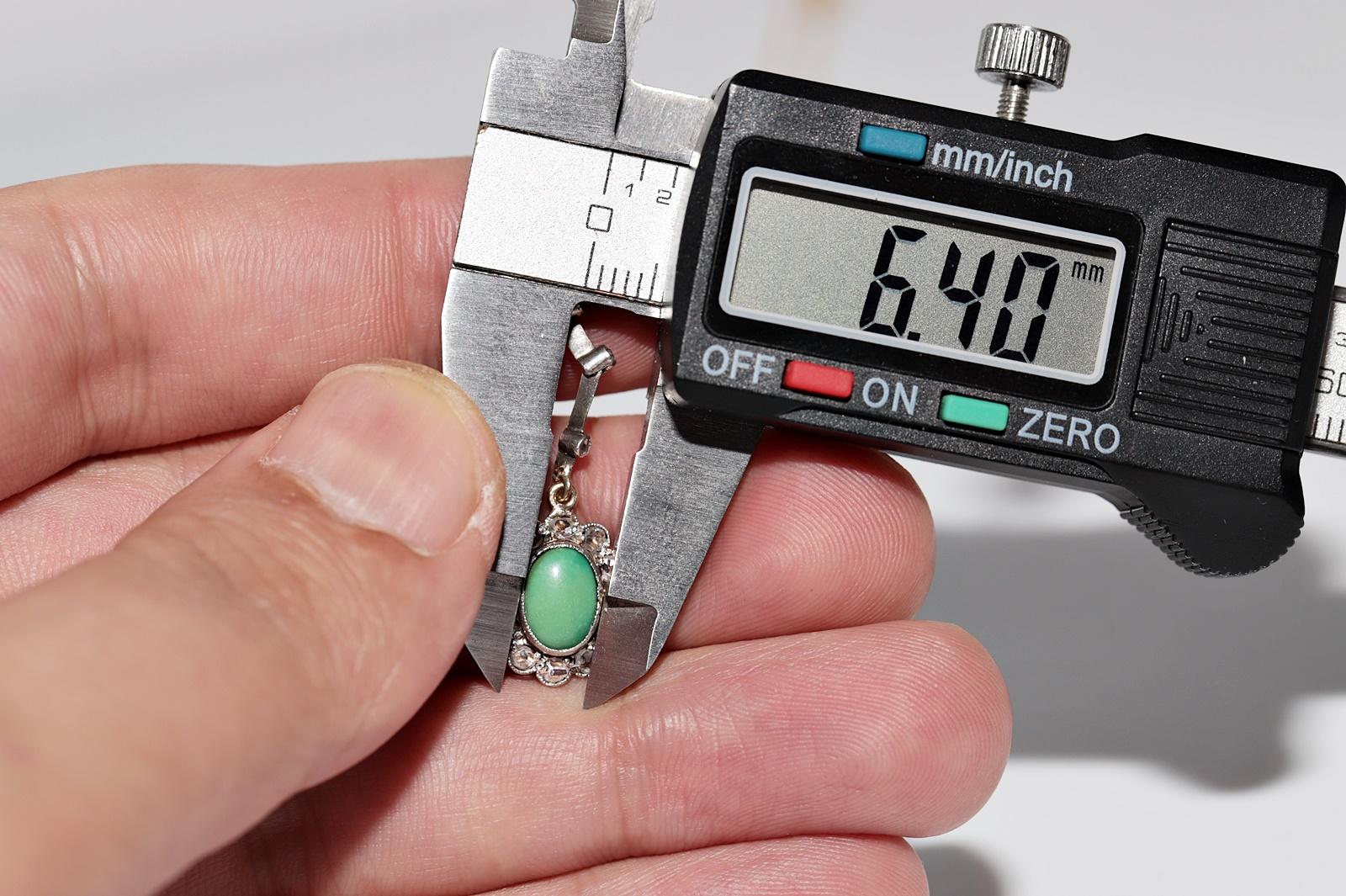 Collier ancien en or 18 carats avec diamants naturels taille rose et turquoise en vente 8