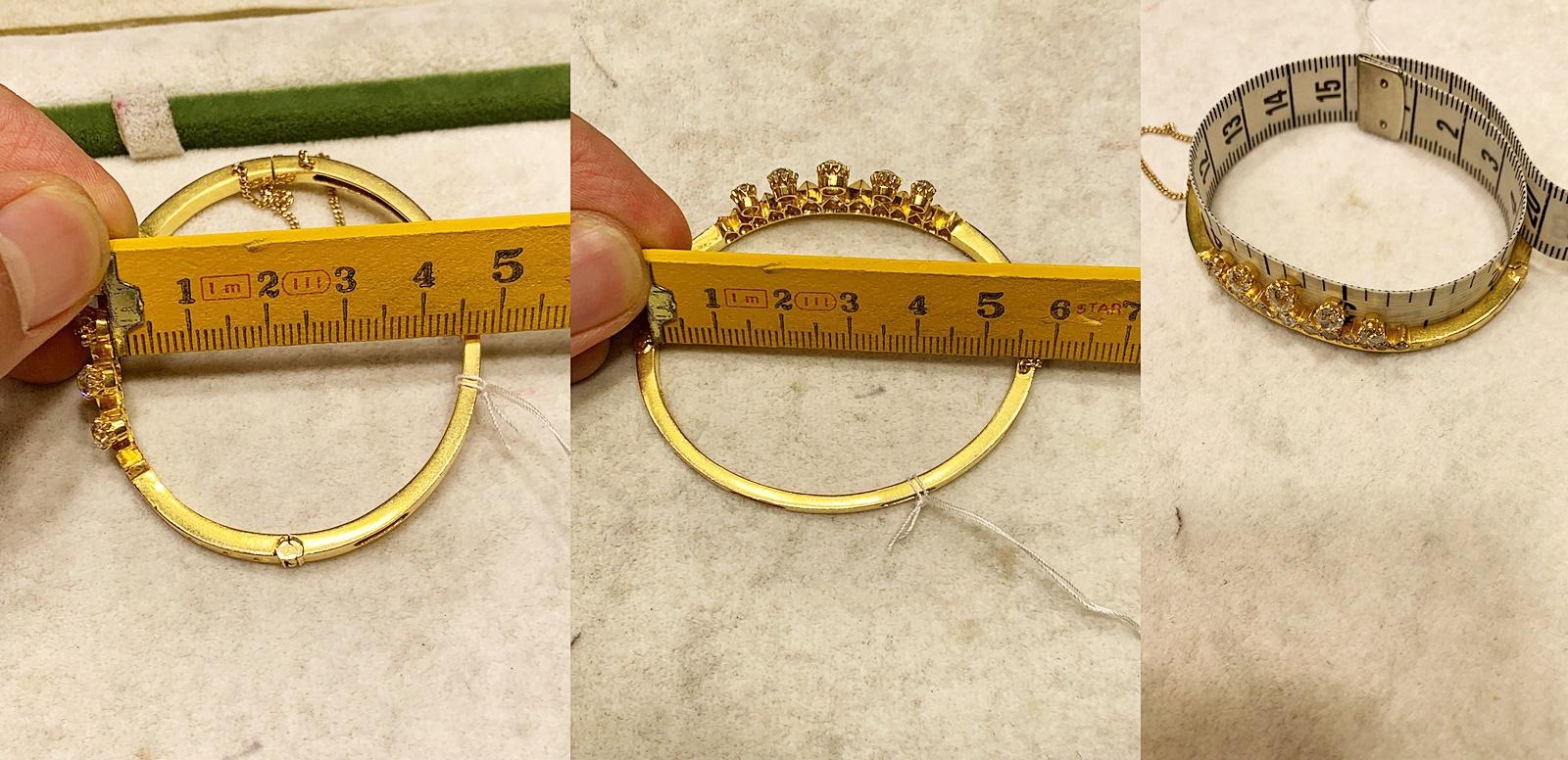 Bracelet ancien en or 18k Victorien Circa 1900s Natural Old Mine Cut Diamonds en vente 12