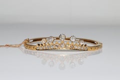 Antique 18k Gold Victorian Circa 1900s Natural Old Mine Cut Diamond Bracelet