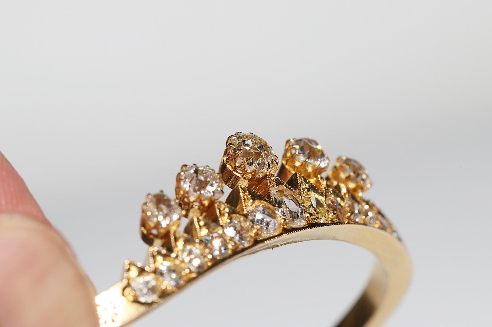 Bracelet ancien en or 18k Victorien Circa 1900s Natural Old Mine Cut Diamonds en vente 3