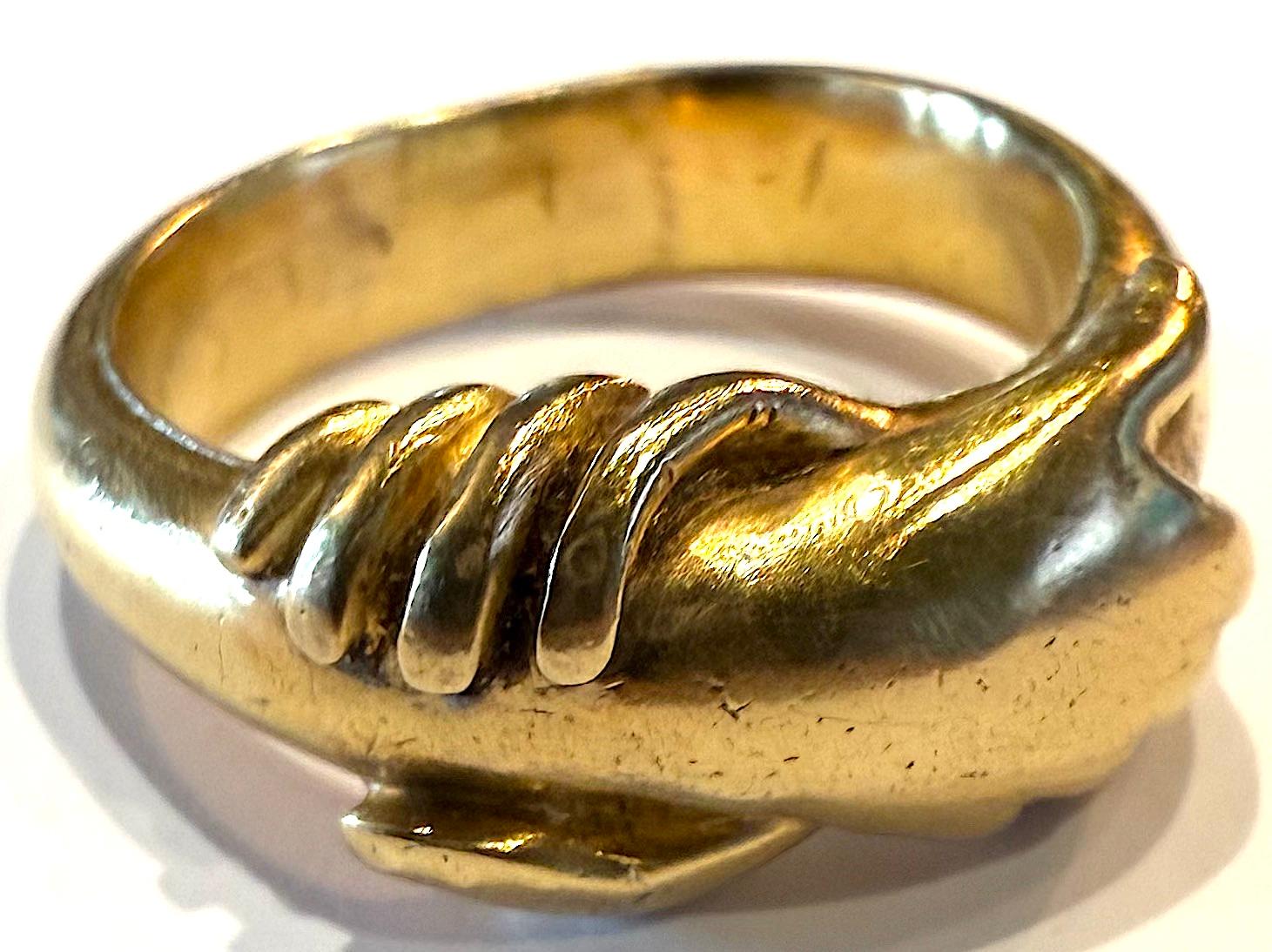 Women's or Men's Antique 18K fede friendship ring circa 1880 For Sale