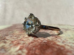 Antique 18k Rose Cut Diamond Solitaire Ring