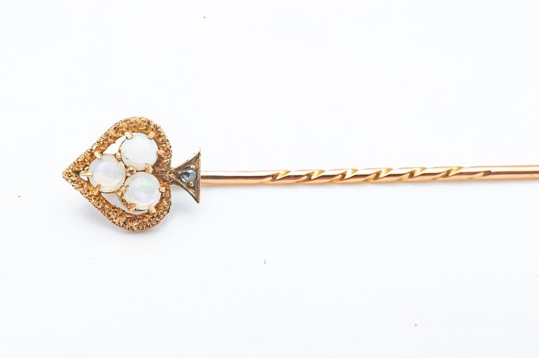 Artisan Antique 18k Rose Gold Brooch with 3 Fine Pearls For Sale
