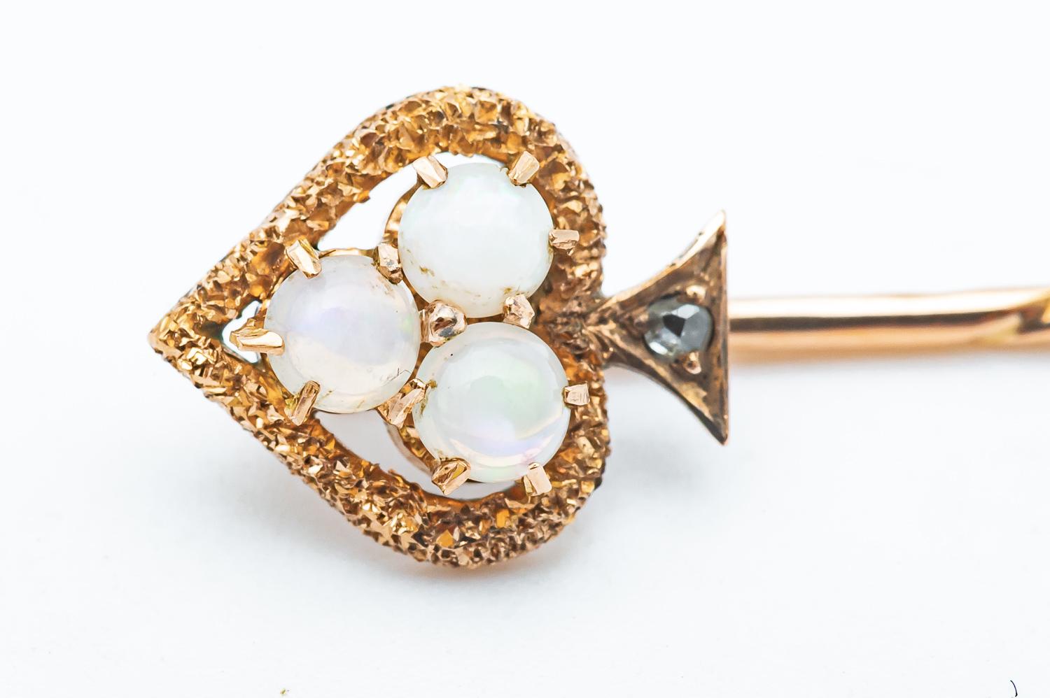 Bead Antique Brooch 3 Fine Pearls Rose Gold 18 Karat For Sale