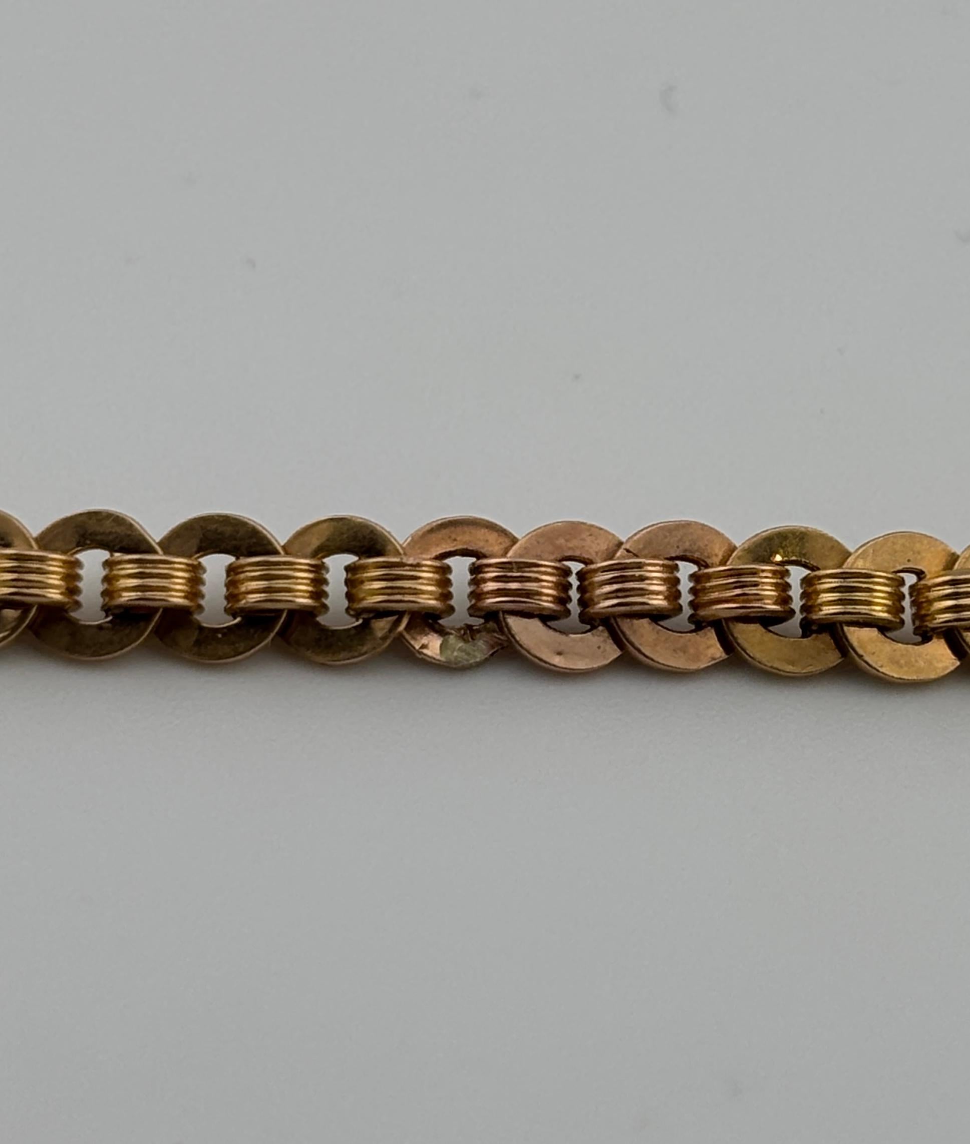 Antike 18 Karat Roségold Quaste Halskette/Einzigartig verschnörkelte Glieder im Angebot 4