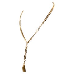 Collier à pampilles antique en or rose 18 carats/link orné unique