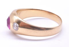 Antique 18 Karat Ruby and Diamond Stirrup Ring, circa 1900