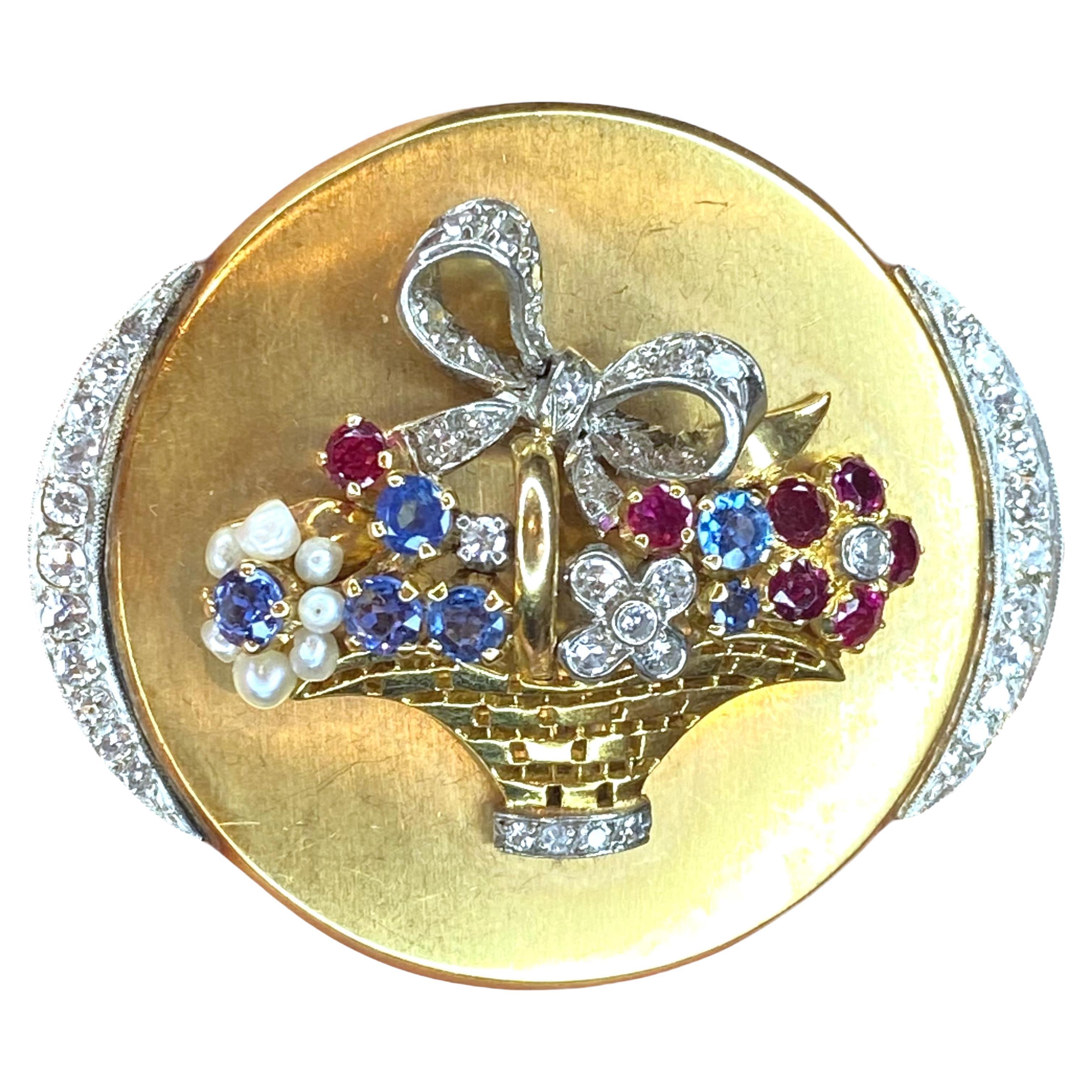 George Lederman Vintage 18K Witch on Broomstick Brooch For Sale at 1stDibs