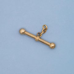 Antique 18K solid Gold Edwardian T-bar pendant – Toggle pendant
