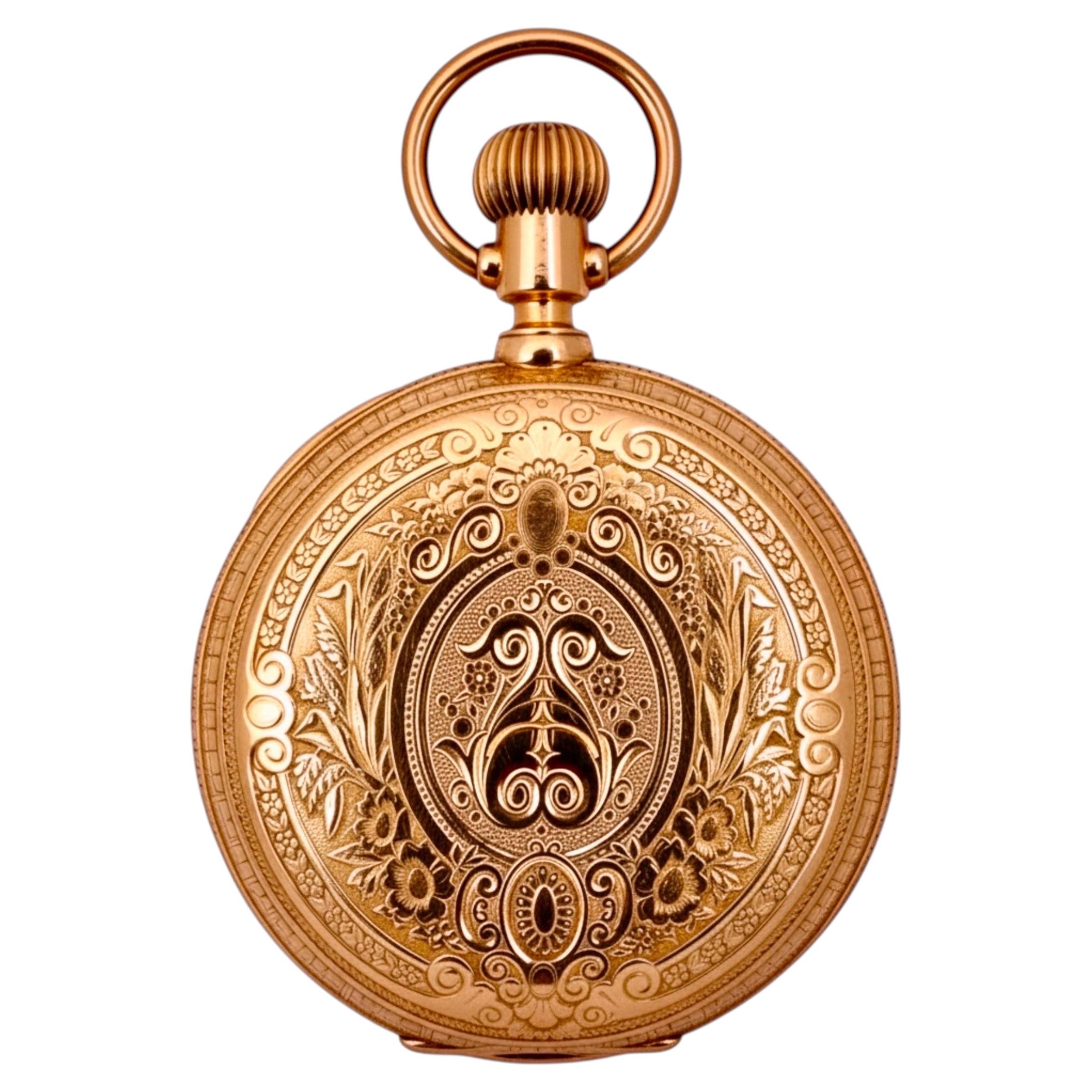 Antique 18K Swiss Minute Repeater Hunter Case Pocket Watch by William Schochlin